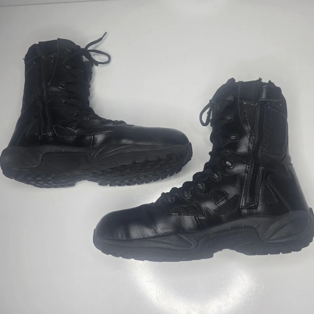 Reebok Rapid Response Mens Stealth Tactical Boot Side Zipper Composite Toe 15M